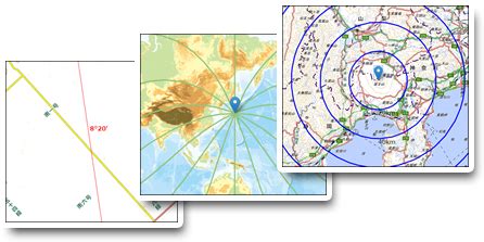 方位線|磁北線・方位線・等距圏